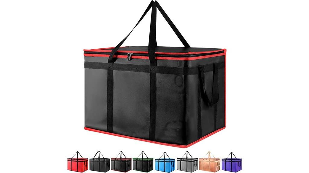 black red insulated bag