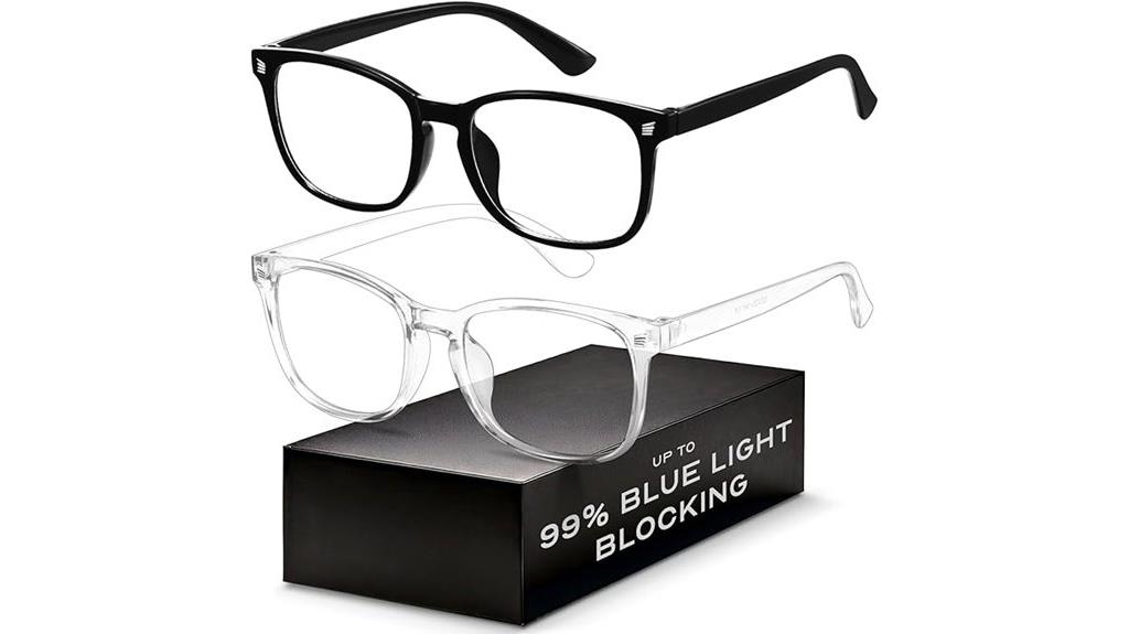 blue light square glasses