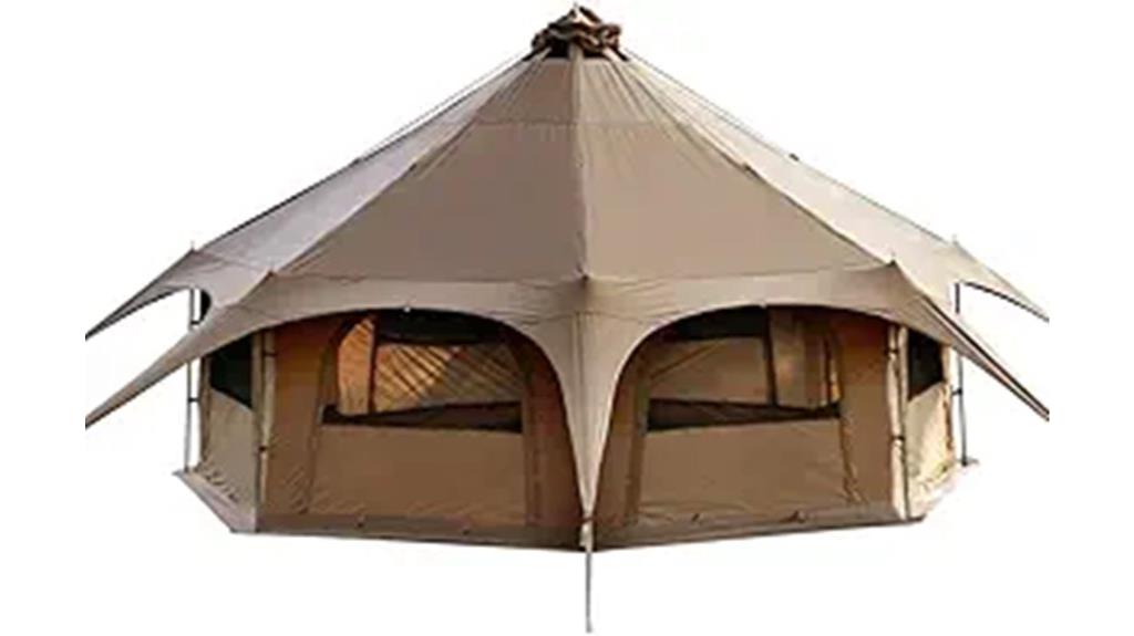 canvas bell tent with stove