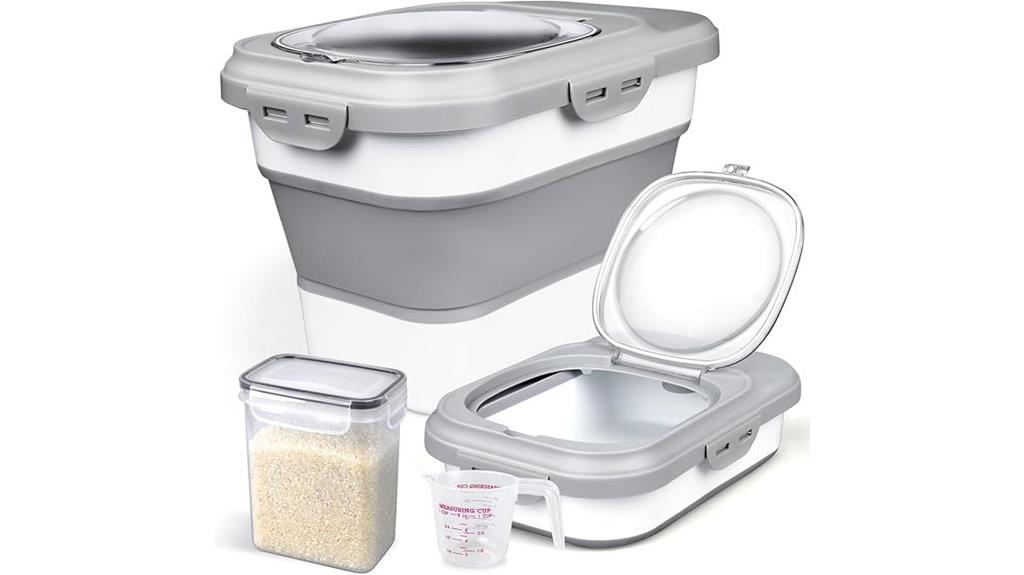 collapsible airtight rice container
