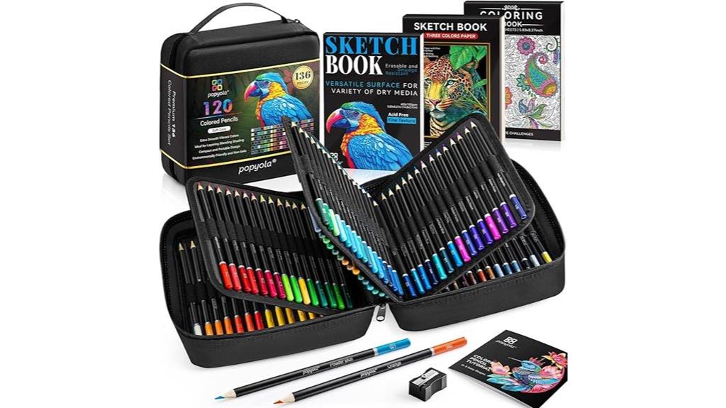 colorful 136 piece pencil set