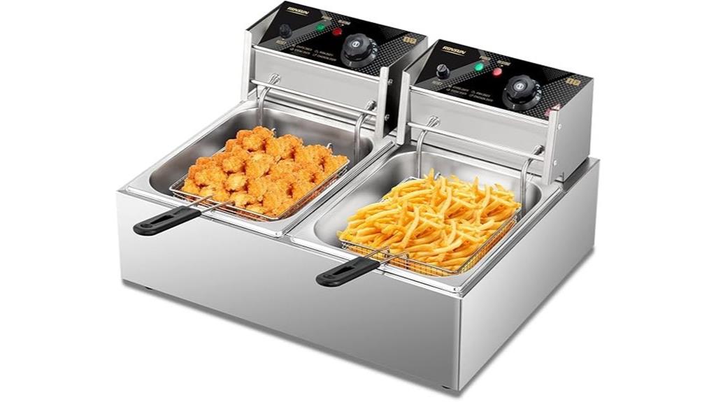 commercial deep fryer capacity
