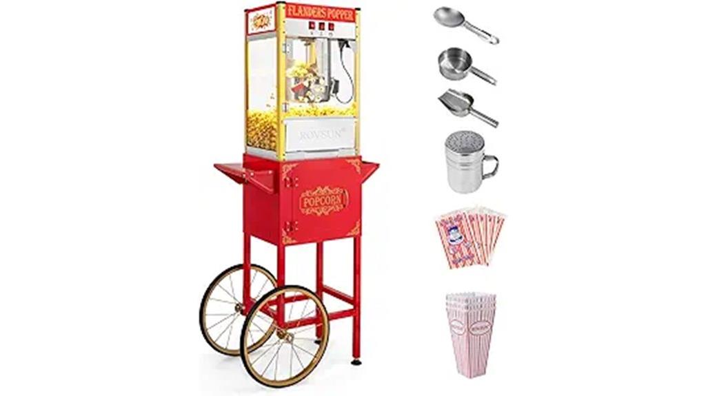 commercial popcorn machine with cart
