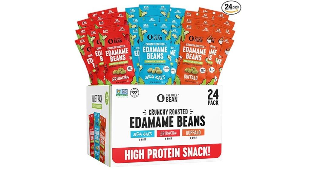 crunchy roasted edamame snacks