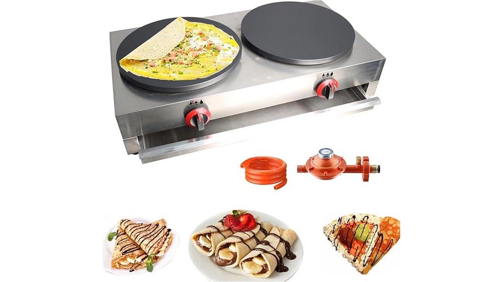 double plate gas crepe maker