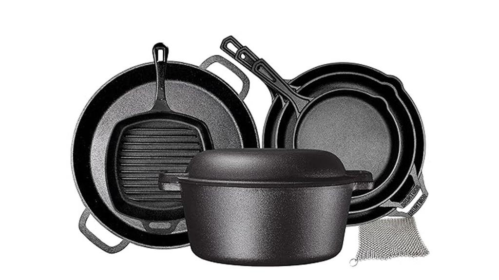 eight piece cast iron cookware