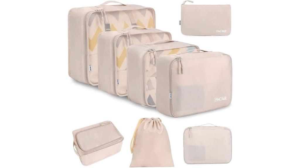 eight piece travel packing cubes