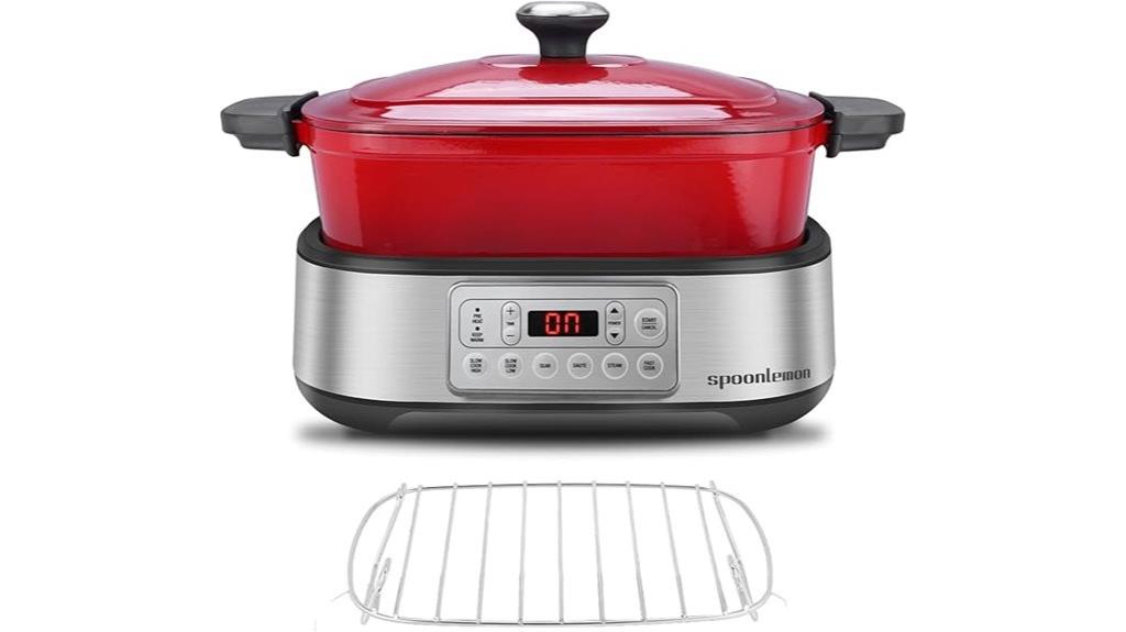 electric multi cooker with enameled cast iron