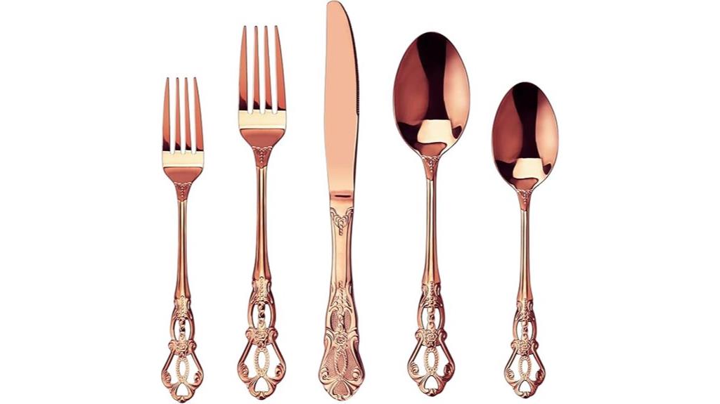 elegant rose gold flatware