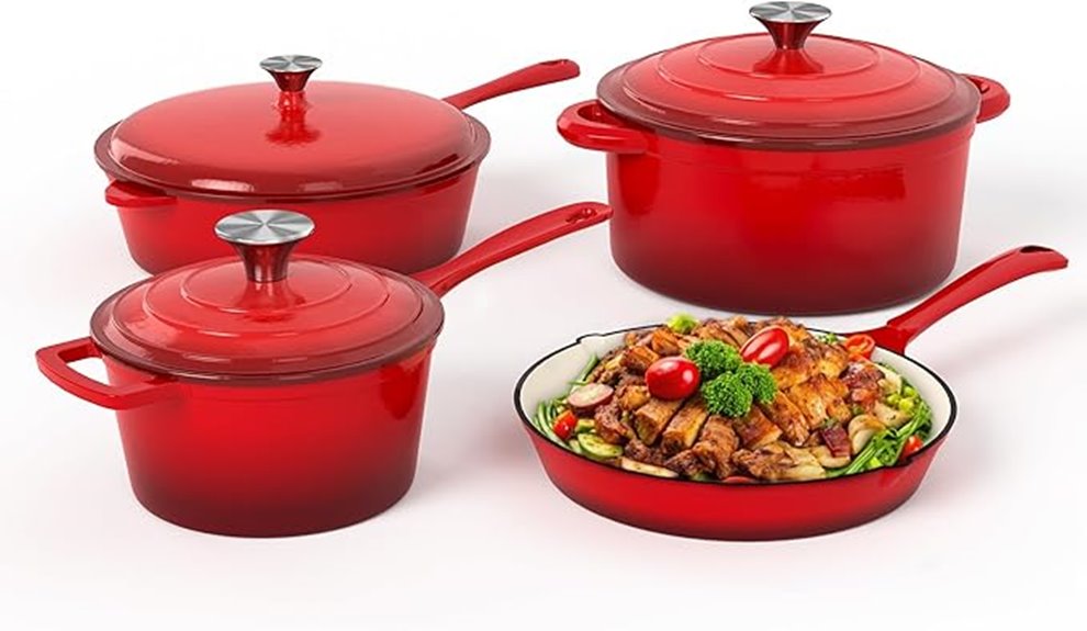 enamel cast iron set