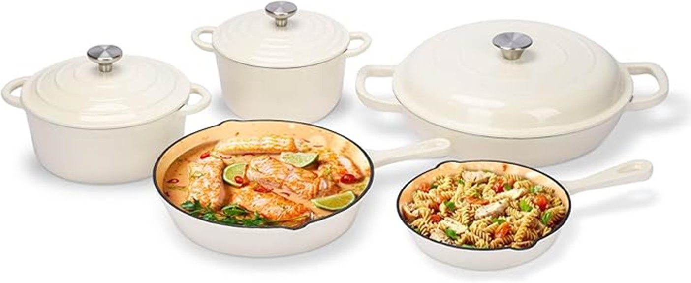 enamel cast iron set