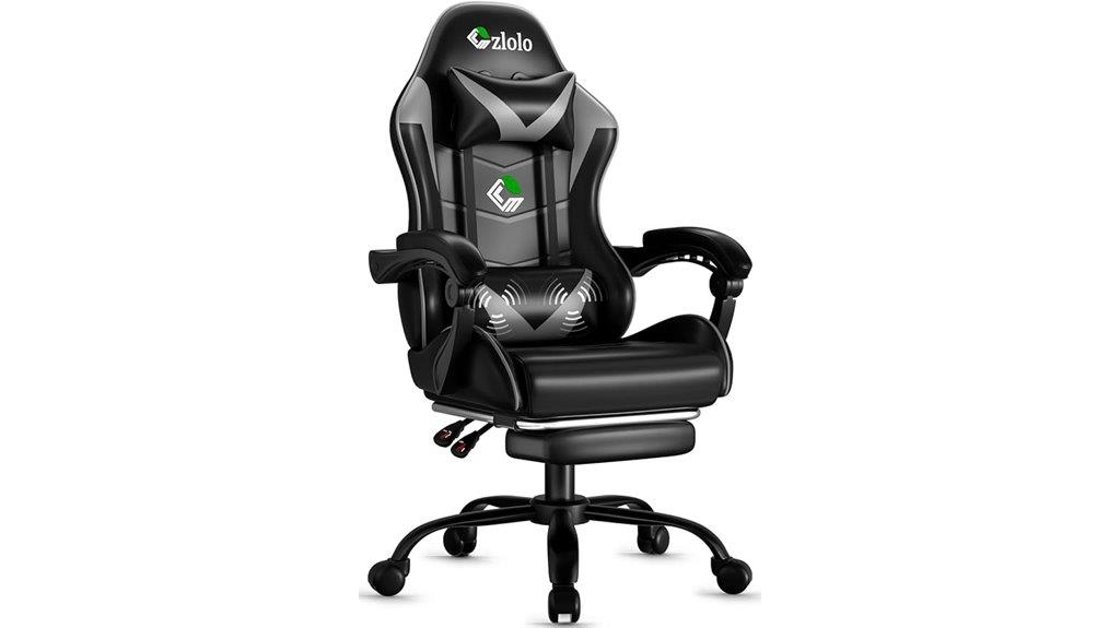 ergonomic gray gaming seat