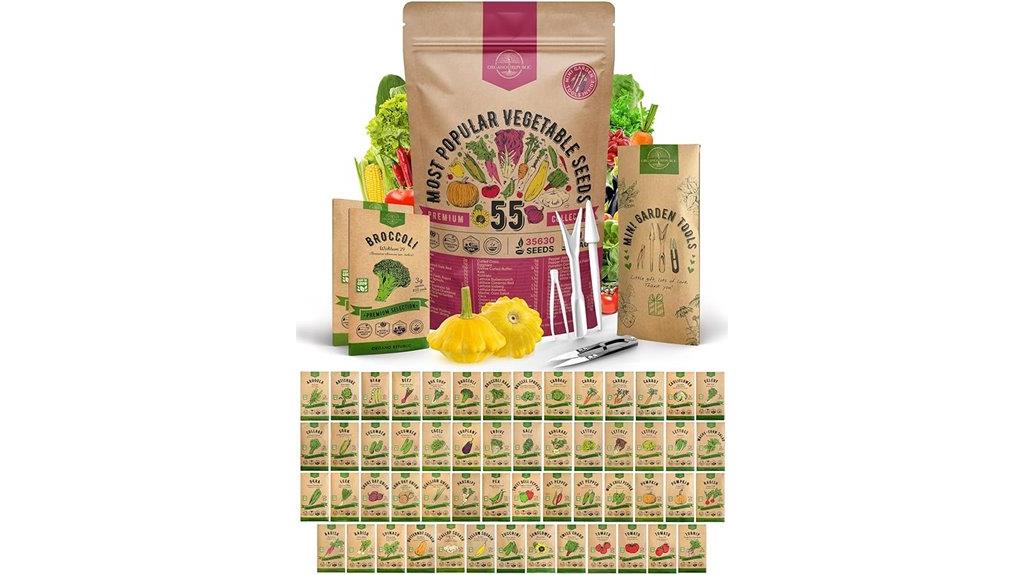 fifty five vegetable seed varieties