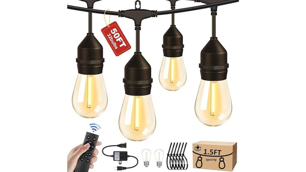 fifty foot outdoor string lights