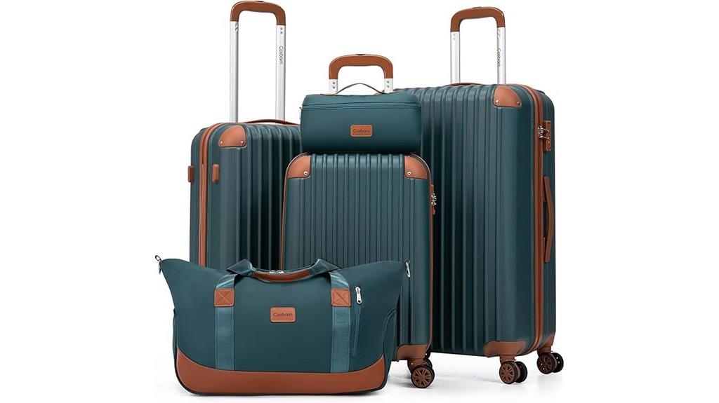 five piece wheeled luggage set