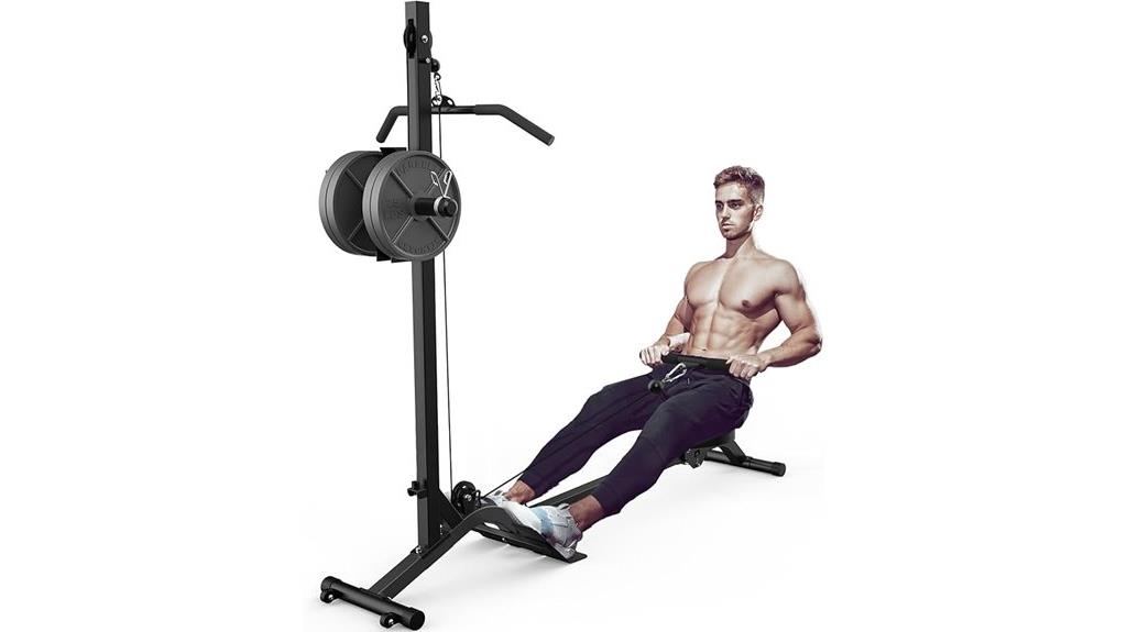 foldable rowing machine with stations
