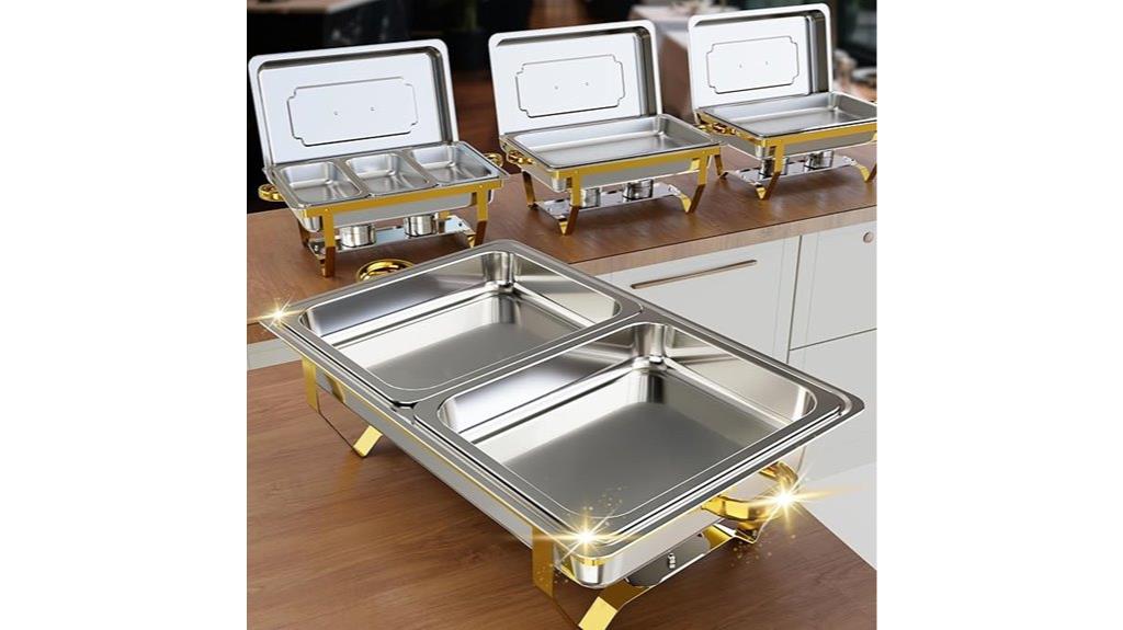four piece chafing dish set