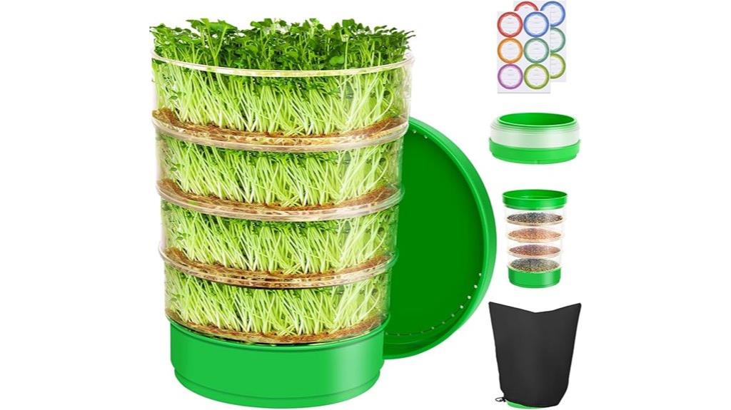 four tier microgreens sprouting kit