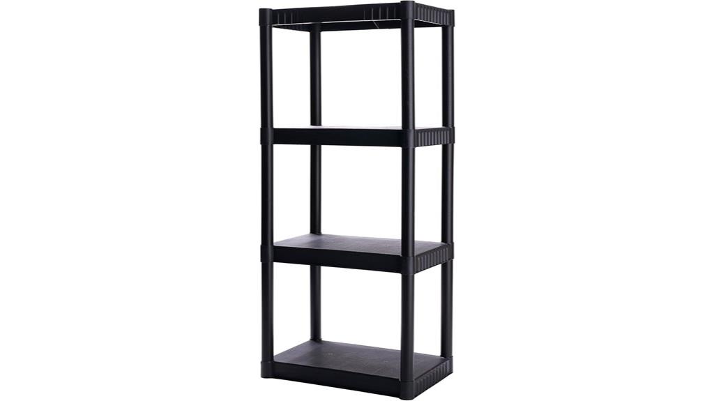 four tier plastic shelving