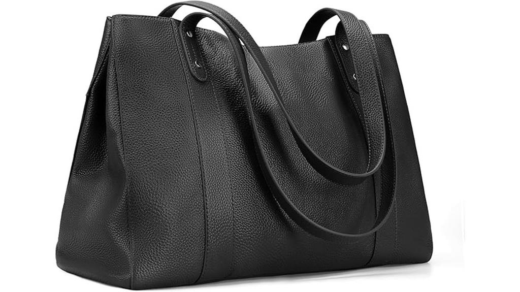 genuine leather laptop tote