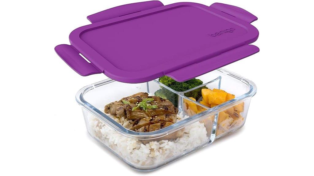 glass lunch box with compartments