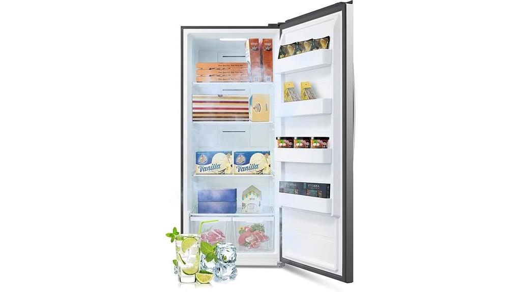 glass shelves upright freezer