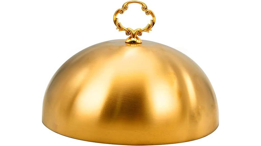 gold steel food cover