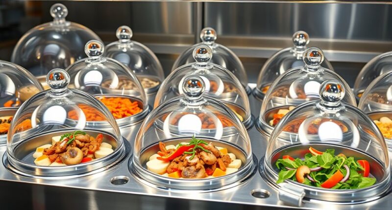 heated fog free serving domes