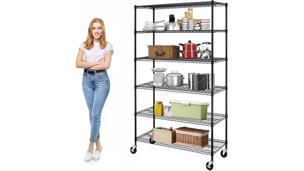 heavy duty 6 tier mobile shelving