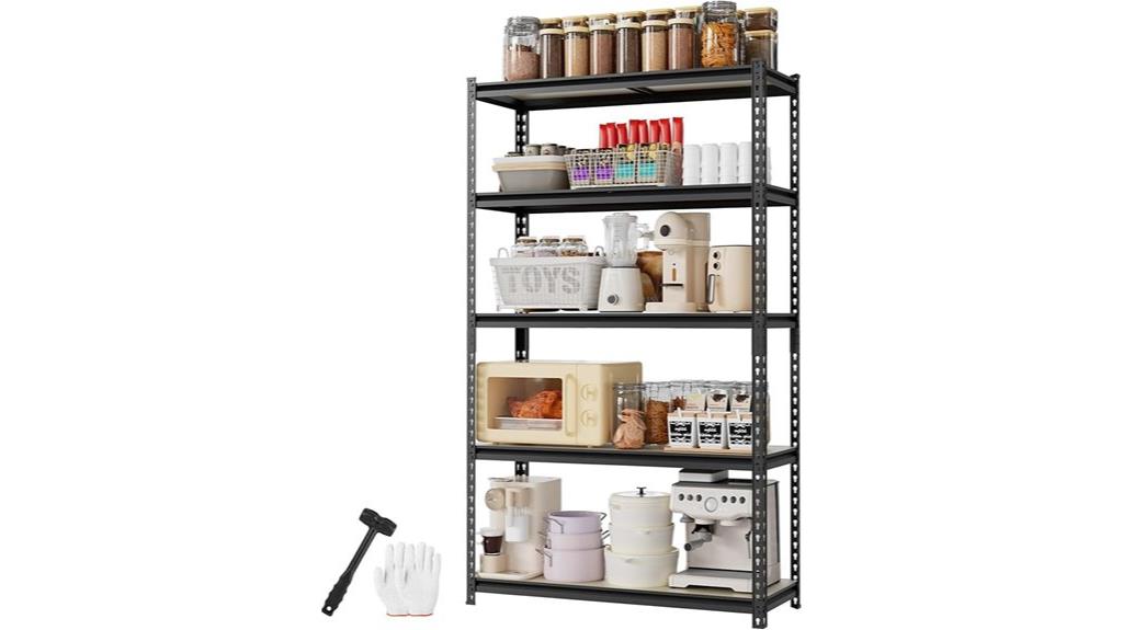 heavy duty five tier shelving