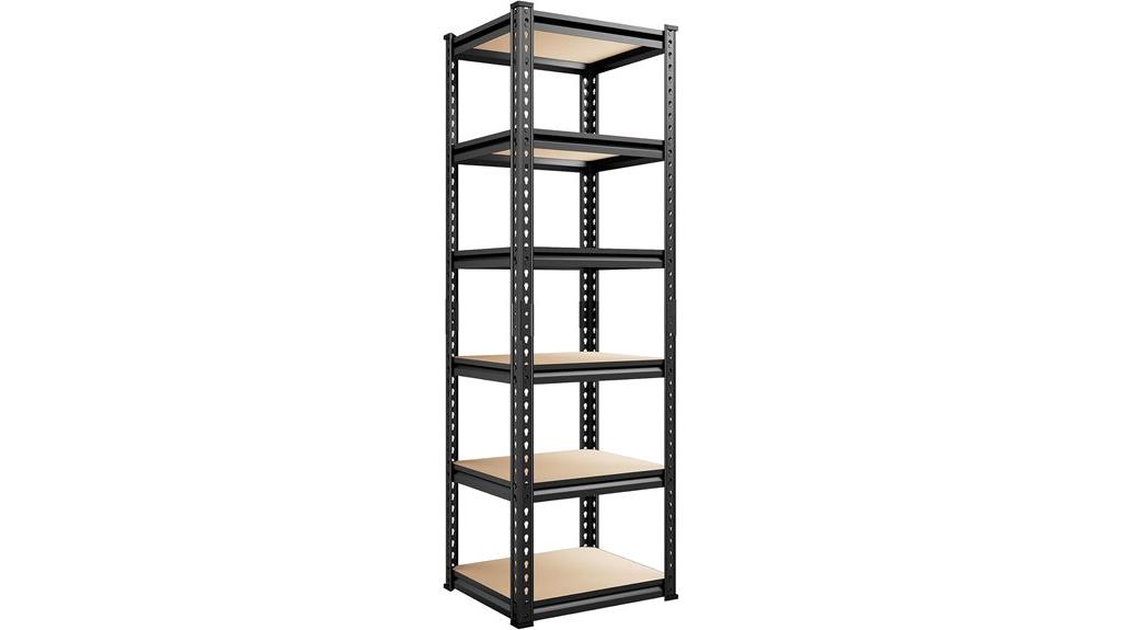heavy duty six tier shelving