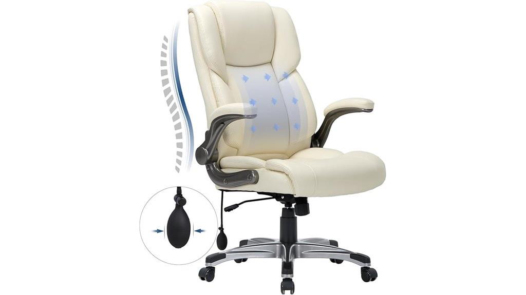 high back padded armchair