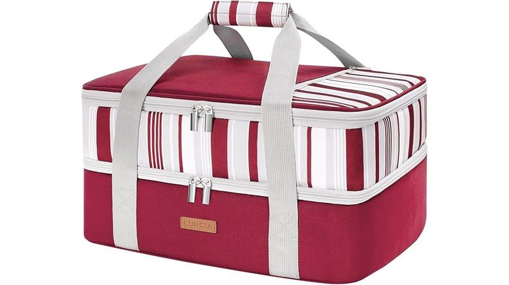 insulated double tier food carrier