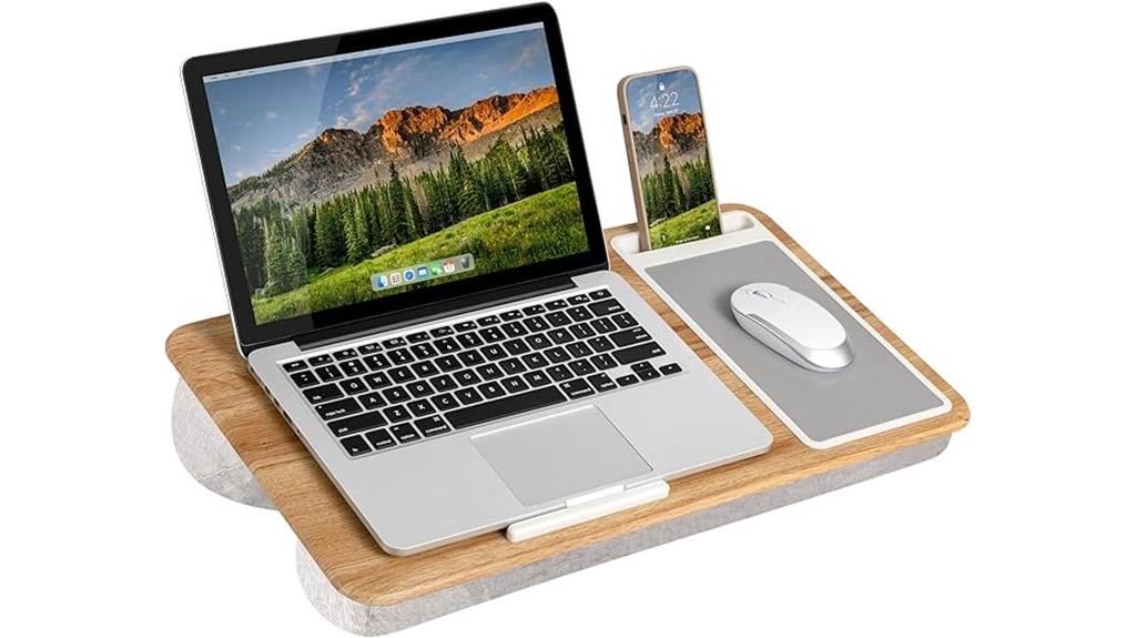 lap desk with device holder