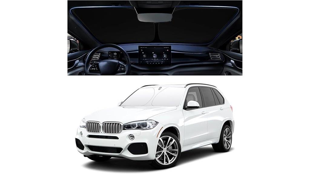 large car sunshade with pouch