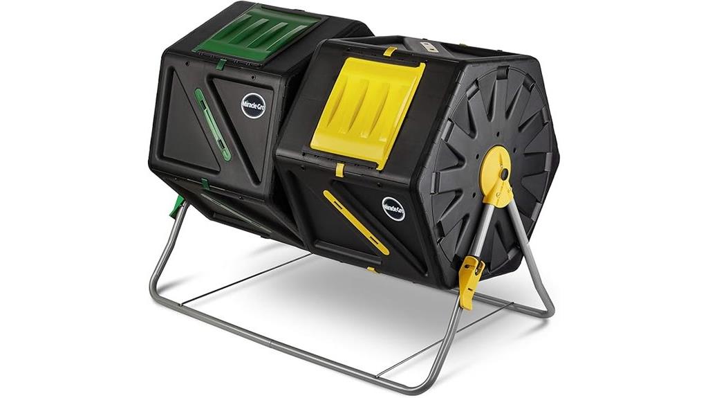 large dual chamber compost tumbler