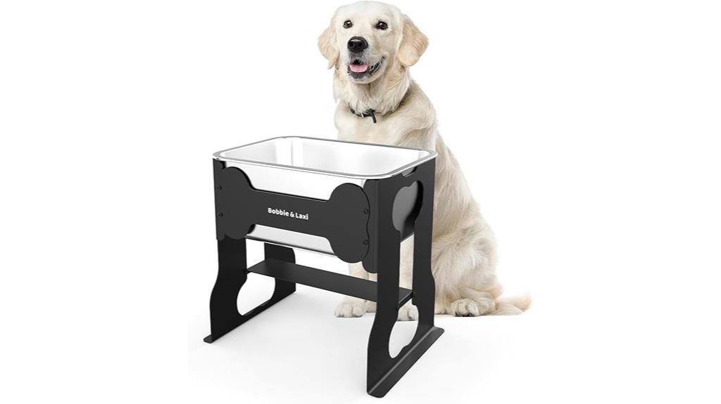 large elevated dog water bowl