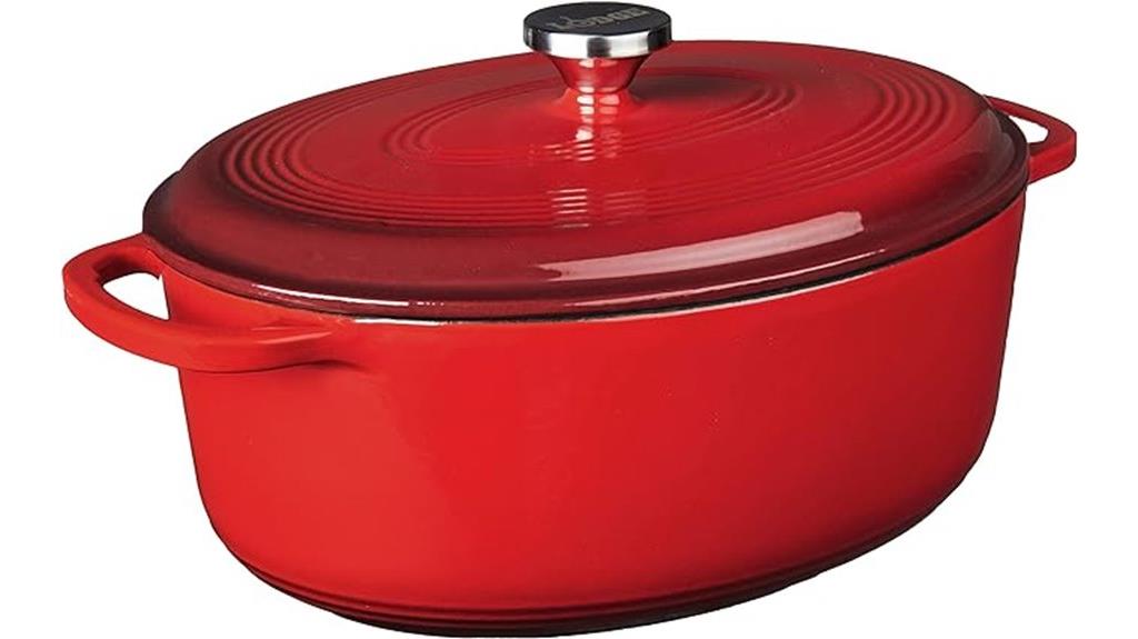 large enameled oval dutch oven