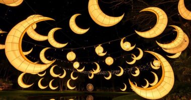 large moon outdoor light displays