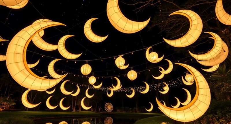 large moon outdoor light displays
