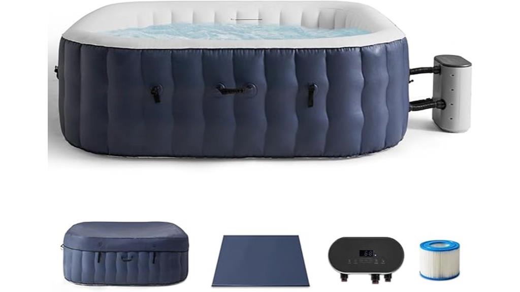 large square inflatable hot tub