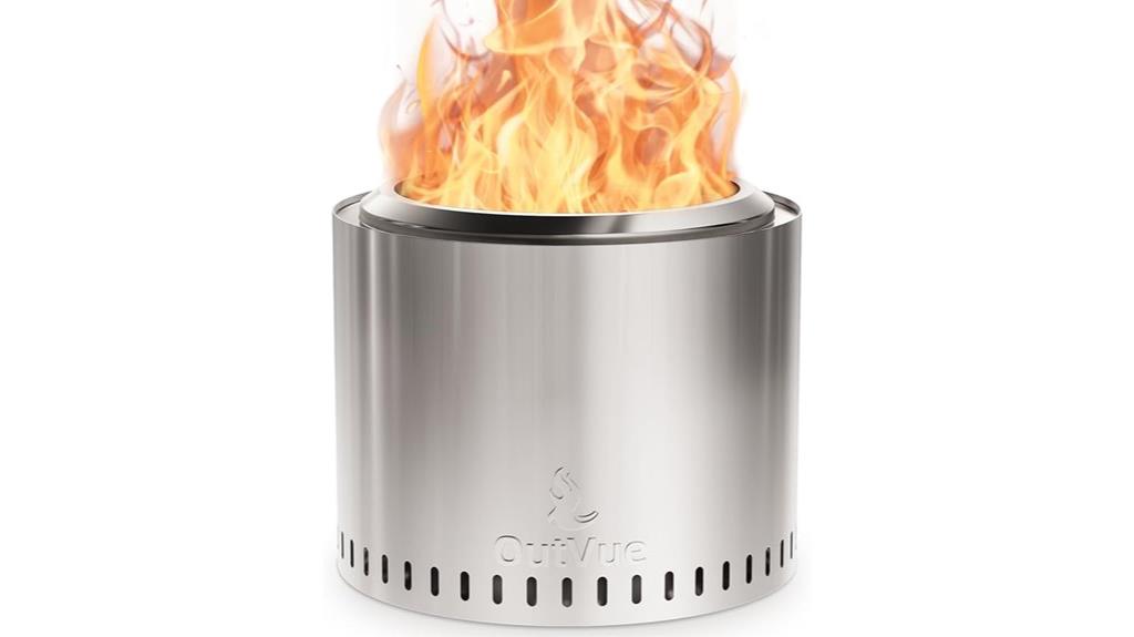 large stainless steel fire pit