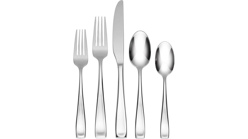 large stainless steel silverware set