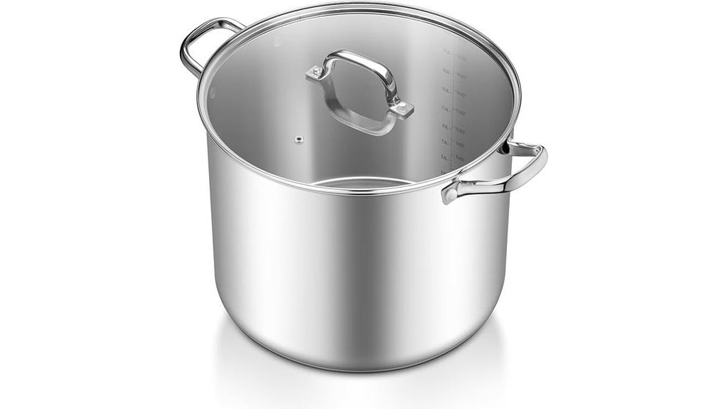 large stainless steel stock pot