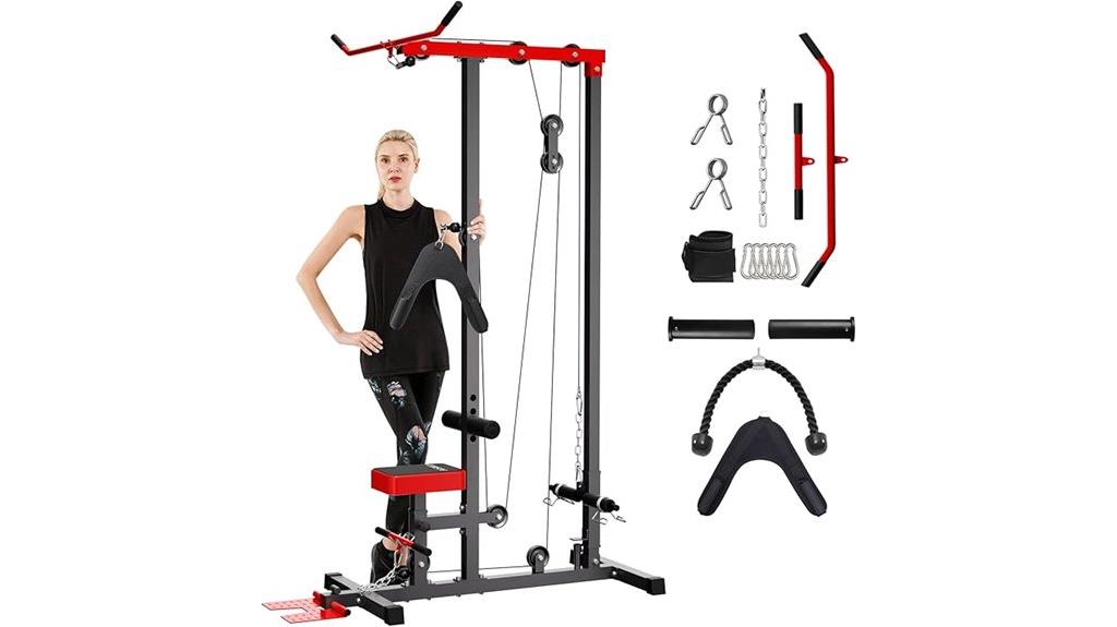 lat pulldown with ab harness