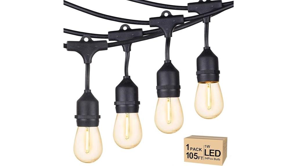 long dimmable outdoor string lights