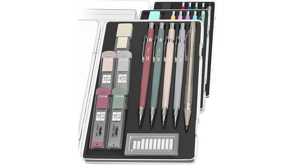 mechanical pencil set includes leads