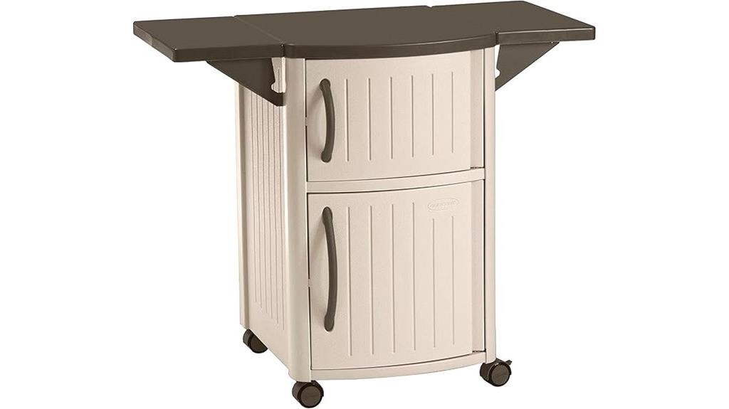 mobile patio serving cabinet