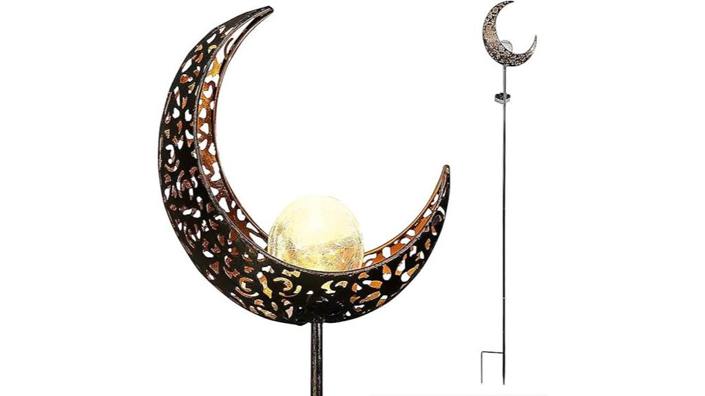 moon shaped solar garden lights