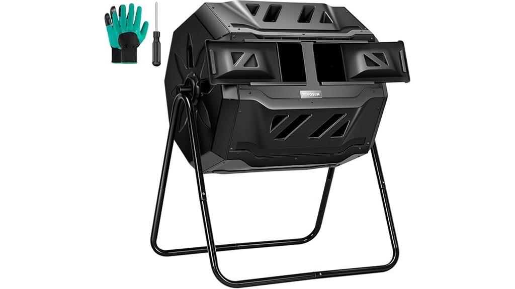 outdoor 43 gallon tumbling composter